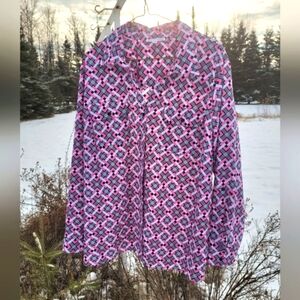 "Pretty in Pink Geometric" NOTATIONS Button Down Shirt